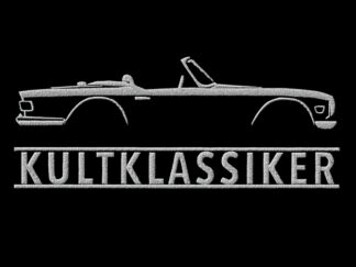 T-Shirt, Stickerei mittig groß, Triumph TR6, Text KULTKLASSIKER, Weiße Schrift