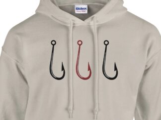 Streng limitiertes Hoodie, nur 50 Exemplare, Angelhaken, Vorderseite und Ärmel edel bestickt