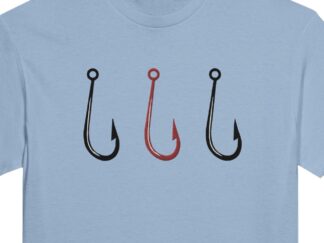 T-Shirt, Angelhaken, edle Stickerei für den Angler