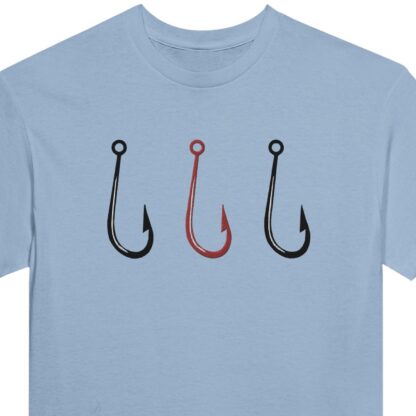 T-Shirt, Angelhaken, edle Stickerei für den Angler