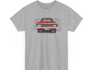 T-Shirt, Opel Commodore, Strichzeichnung, Rot, personalisierbar