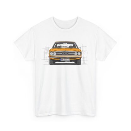 T-Shirt, Audi 100 C1, Strichzeichnung, Orange, HH OO 674H – Bild 2