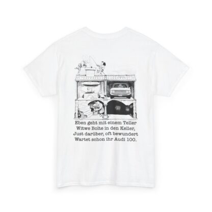 T-Shirt, Audi 100 C1, blau, Witwe Boltes Audi 100 Limousine, beidseitig bedruckt – Bild 4