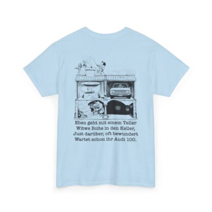 T-Shirt, Audi 100 C1, blau, Witwe Boltes Audi 100 Limousine, beidseitig bedruckt – Bild 10