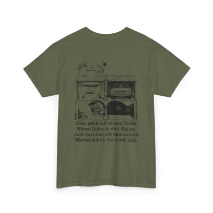 T-Shirt, Audi 100 C1, blau, Witwe Boltes Audi 100 Limousine, beidseitig bedruckt – Bild 8
