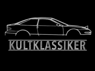 T-Shirt, Stickerei mittig groß, Ford Probe, Text KULTKLASSIKER, Weiße Schrift