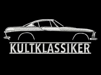 T-Shirt, Stickerei mittig groß, Volvo P1800, Text KULTKLASSIKER, Weiße Schrift