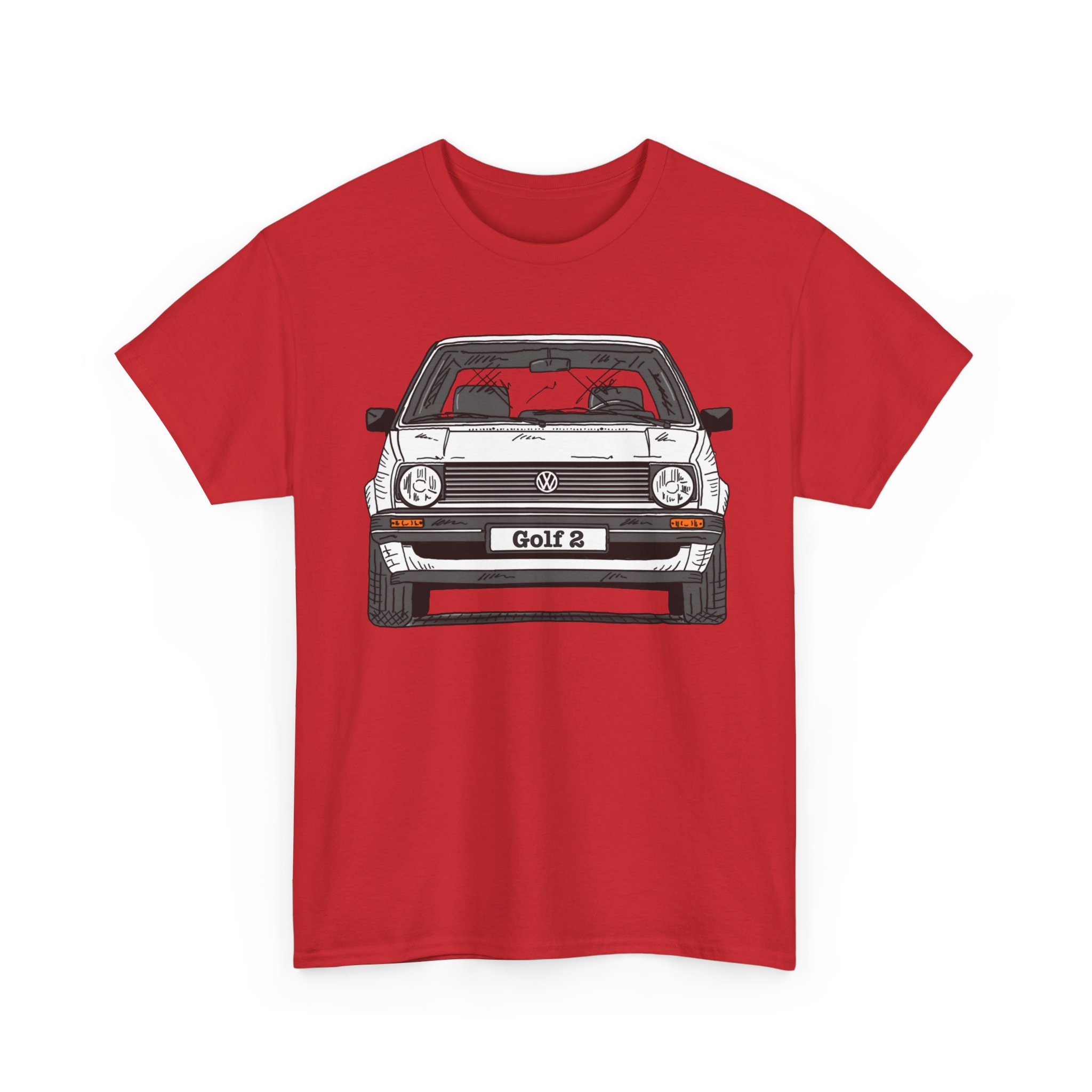 T-Shirt, Golf 2, Strichzeichnung, Weiß, personalisierbar – Bild 12
