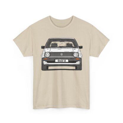 T-Shirt, Golf 2, Strichzeichnung, Weiß, personalisierbar – Bild 4