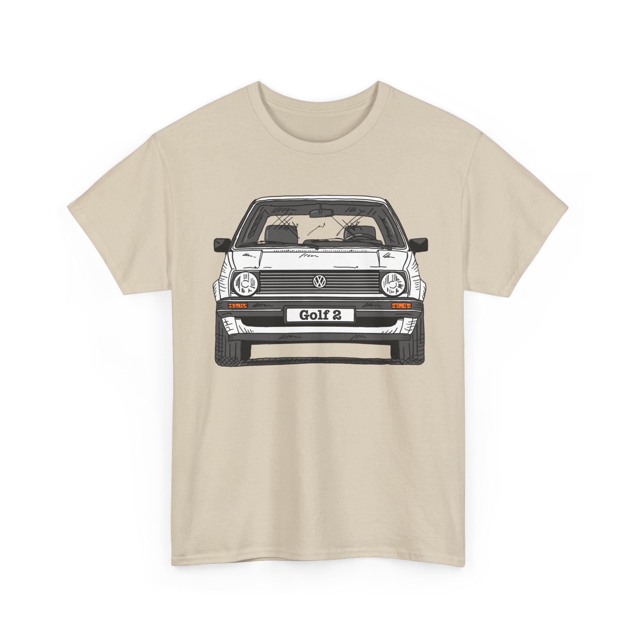 T-Shirt, Golf 2, Strichzeichnung, Weiß, personalisierbar – Bild 4
