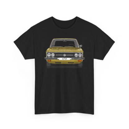 T-Shirt, VW K70, Strichzeichnung, Gold, personalisierbar mit Kennzeichen – Bild 3