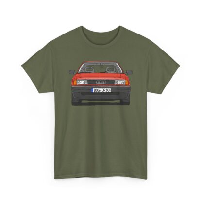 T-Shirt, Audi 80 B3, Strichzeichnung, Rot, BOG JR 80 – Bild 11