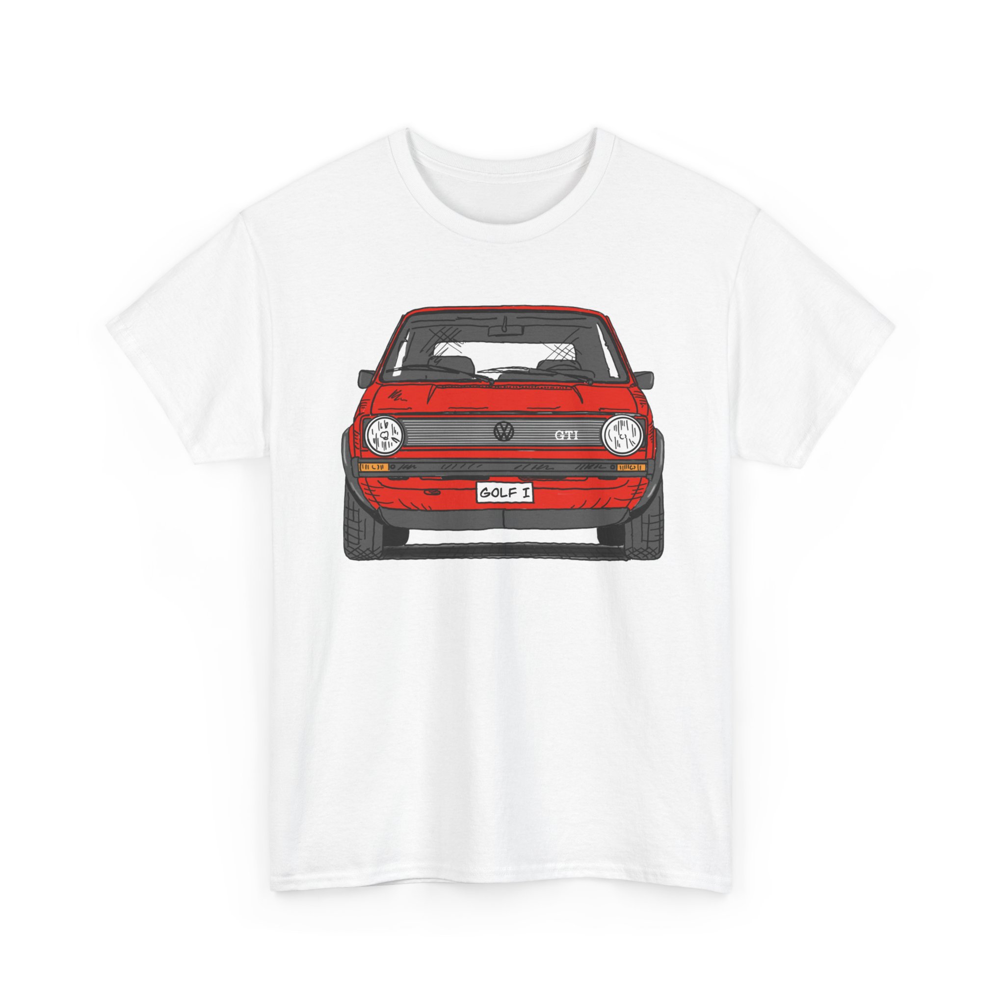 T-Shirt, Golf 1, Strichzeichnung, Rot, personalisierbar – Bild 2