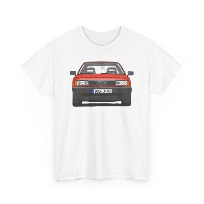 T-Shirt, Audi 80 B3, Strichzeichnung, Rot, BOG JR 80 – Bild 8