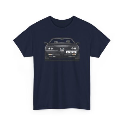 T-Shirt, Alfa Romeo Spider, 916, Strichzeichnung, Schwarz, personalisierbar mit Kennzeichen – Bild 9