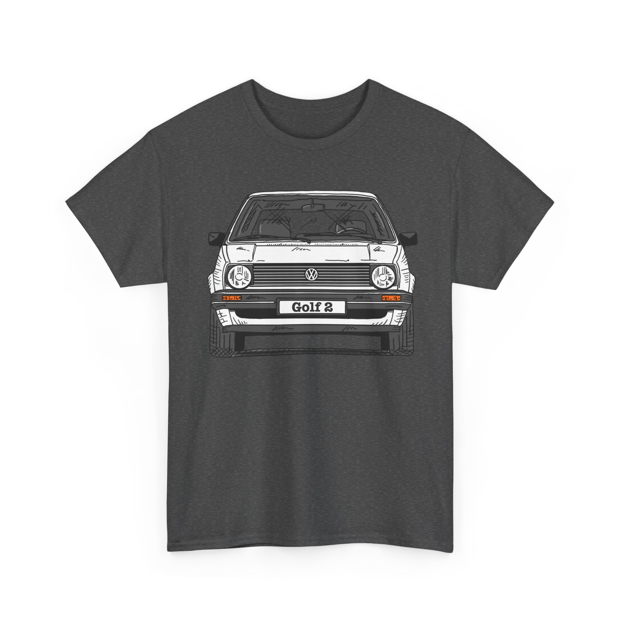T-Shirt, Golf 2, Strichzeichnung, Weiß, personalisierbar – Bild 7