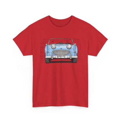 T-Shirt, Austin-Healey Sprite Mk1, Frogeye, Strichzeichnung, Hellblau, personalisierbar mit Kennzeichen – Bild 12