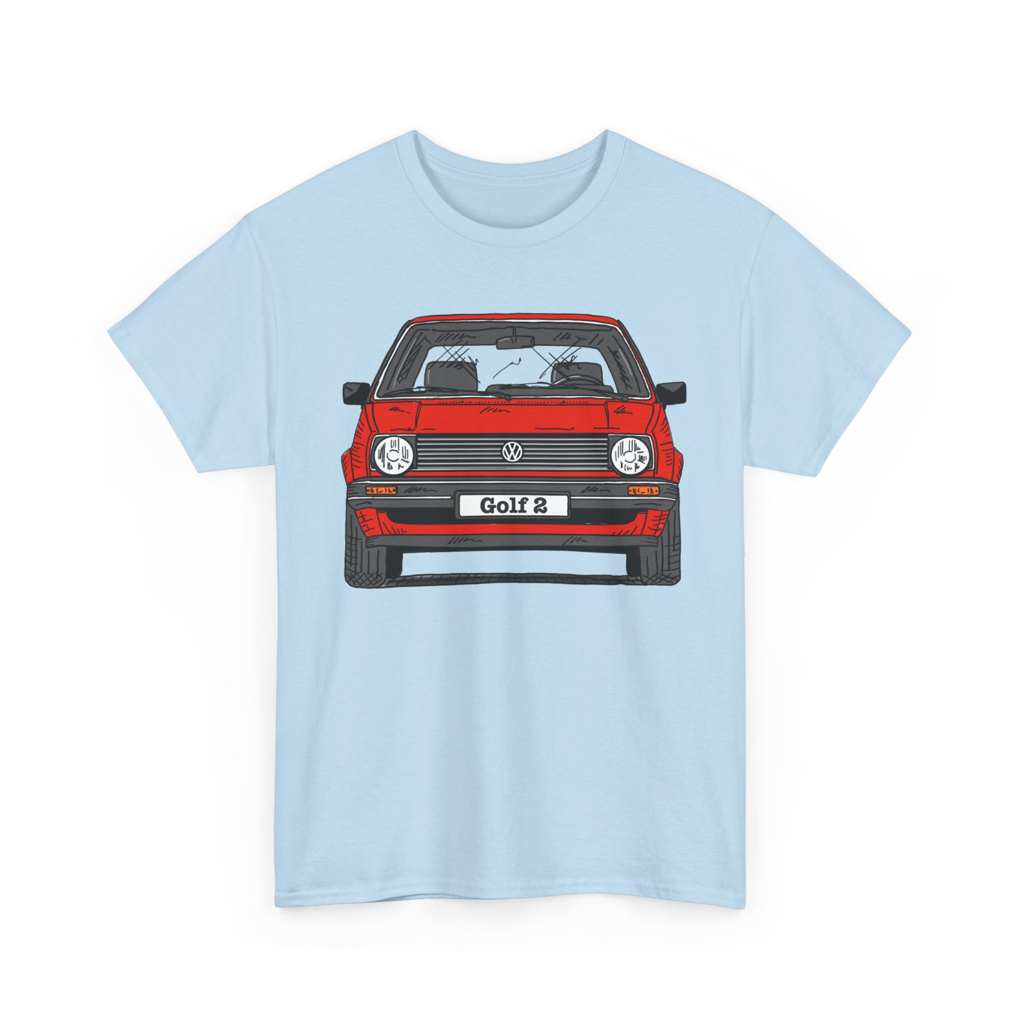 T-Shirt, Golf 2, Strichzeichnung, Rot, personalisierbar – Bild 8