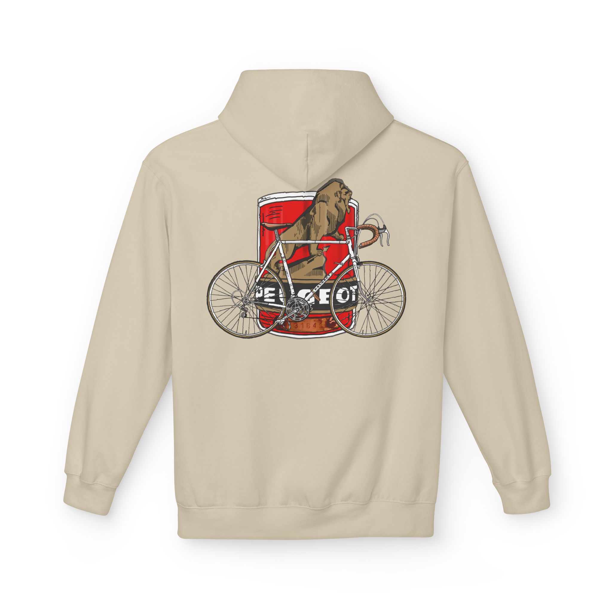 Hoodie, Peugeot PX 10, Strichzeichnung Logo, Weiß Rücken, mit Seriennummer personalisierbar – Bild 10