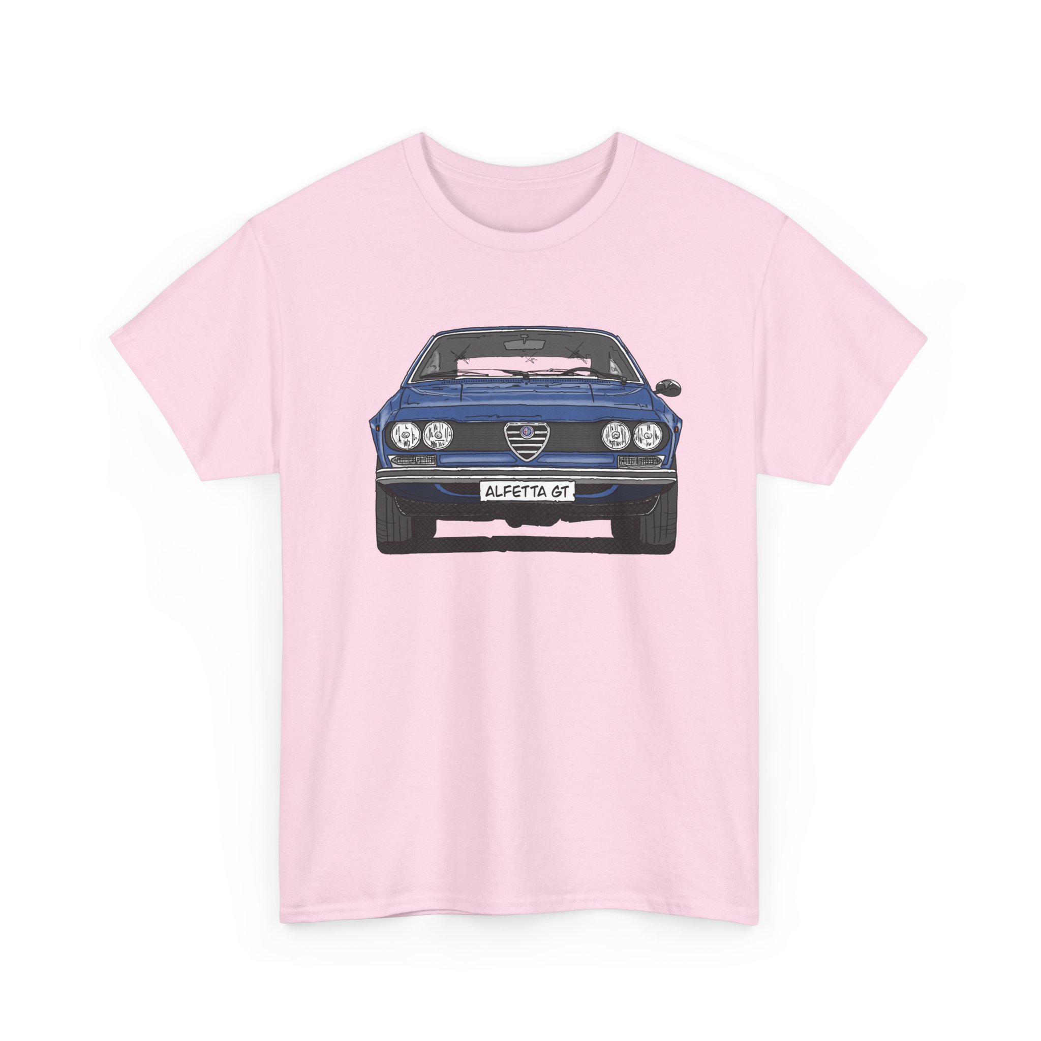 T-Shirt, Alfetta GT, Strichzeichnung, Blau, mit Kennzeichen personalisierbar – Bild 11