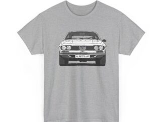 T-Shirt, Alfetta GT, Strichzeichnung, Weiß, mit Kennzeichen personalisierbar
