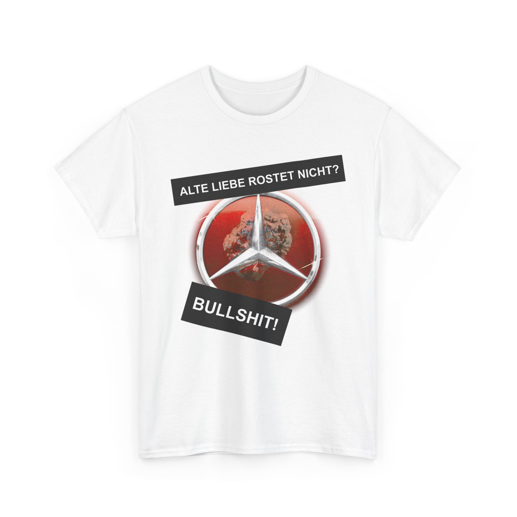 T-Shirt, Alte Liebe rostet nicht? - Bullshit! Mercedes, Rot – Bild 2