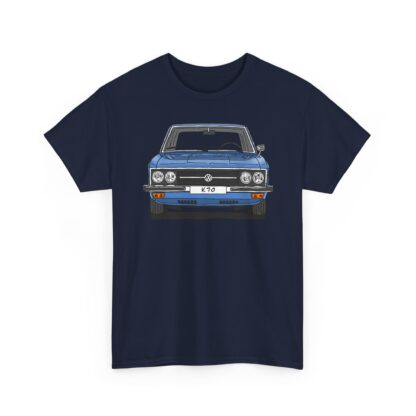 T-Shirt, VW K70, Strichzeichnung, Blau, personalisierbar mit Kennzeichen – Bild 9