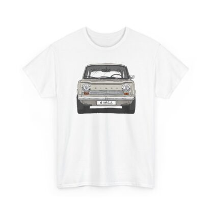 T-Shirt, Simca 1000, Strichzeichnung, Beige, personalisierbar mit Kennzeichen