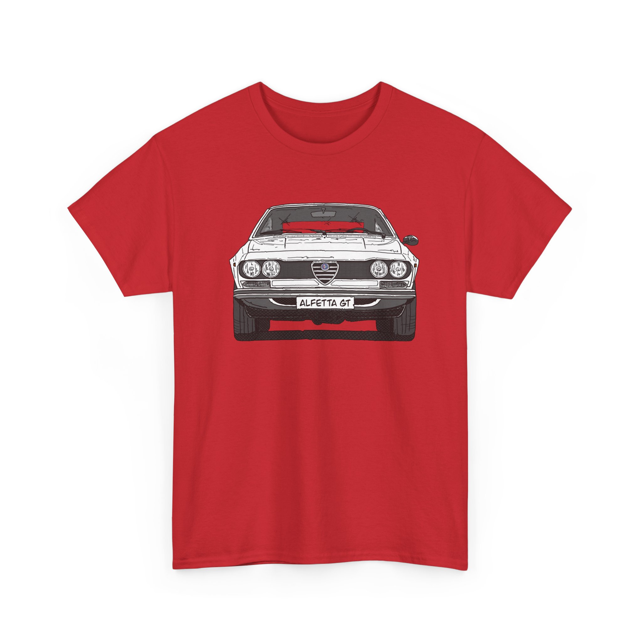 T-Shirt, Alfetta GT, Strichzeichnung, Weiß, mit Kennzeichen personalisierbar – Bild 12