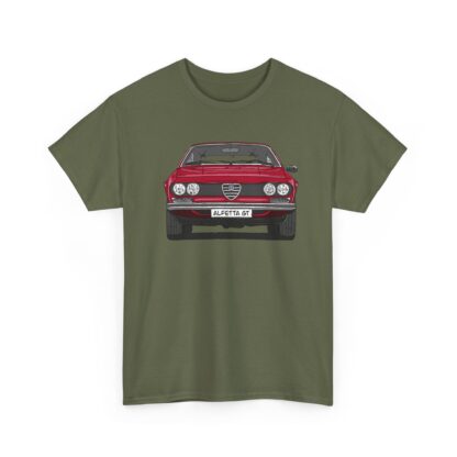 T-Shirt, Alfetta GT, Strichzeichnung, Rot, mit Kennzeichen personalisierbar – Bild 5