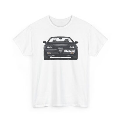 T-Shirt, Alfa Romeo Spider, 916, Strichzeichnung, Schwarz, personalisierbar mit Kennzeichen – Bild 2