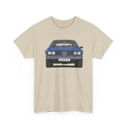 T-Shirt, Alfetta GT, Strichzeichnung, Blau, mit Kennzeichen personalisierbar – Bild 4