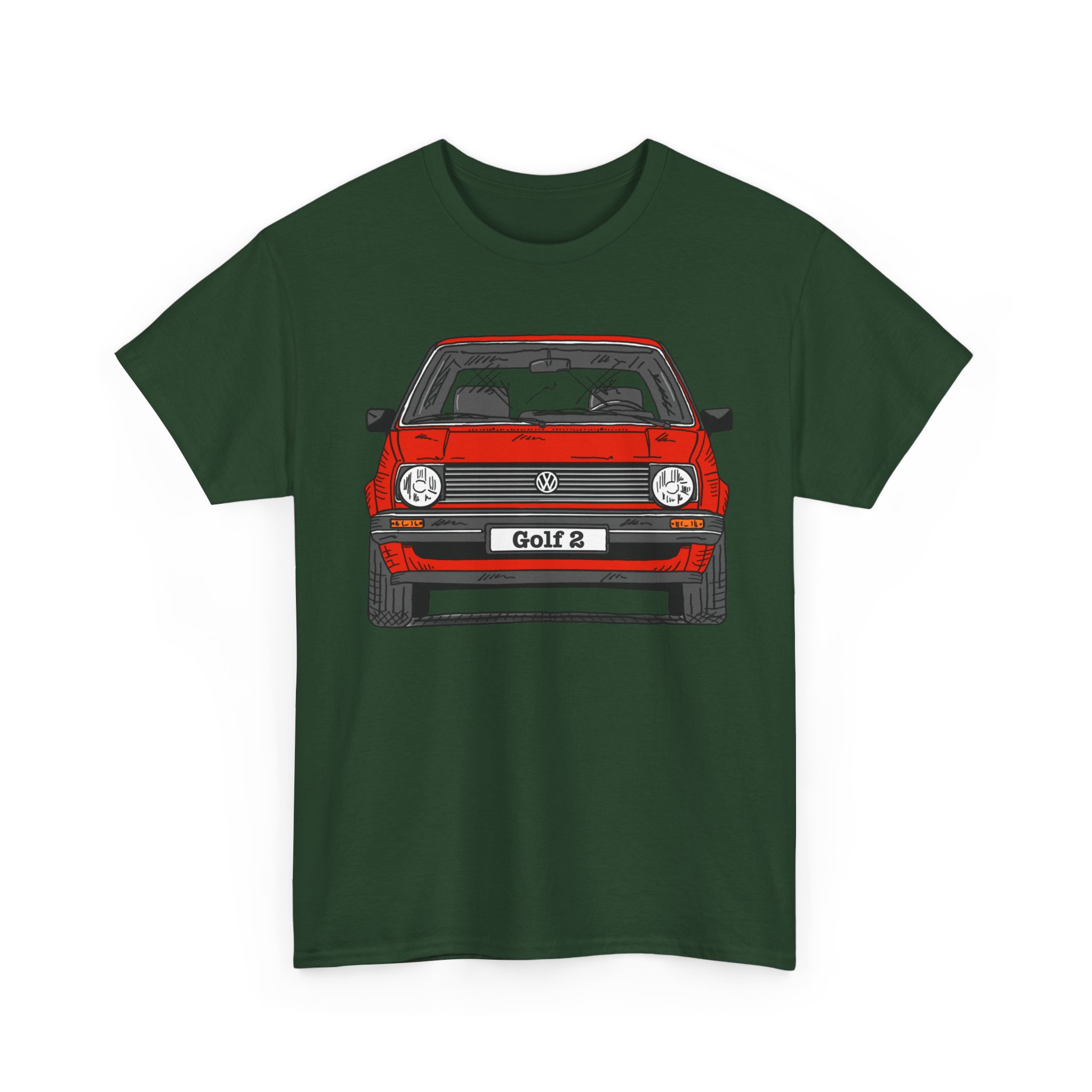 T-Shirt, Golf 2, Strichzeichnung, Rot, personalisierbar – Bild 6