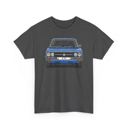 T-Shirt, VW K70, Strichzeichnung, Blau, personalisierbar mit Kennzeichen – Bild 6