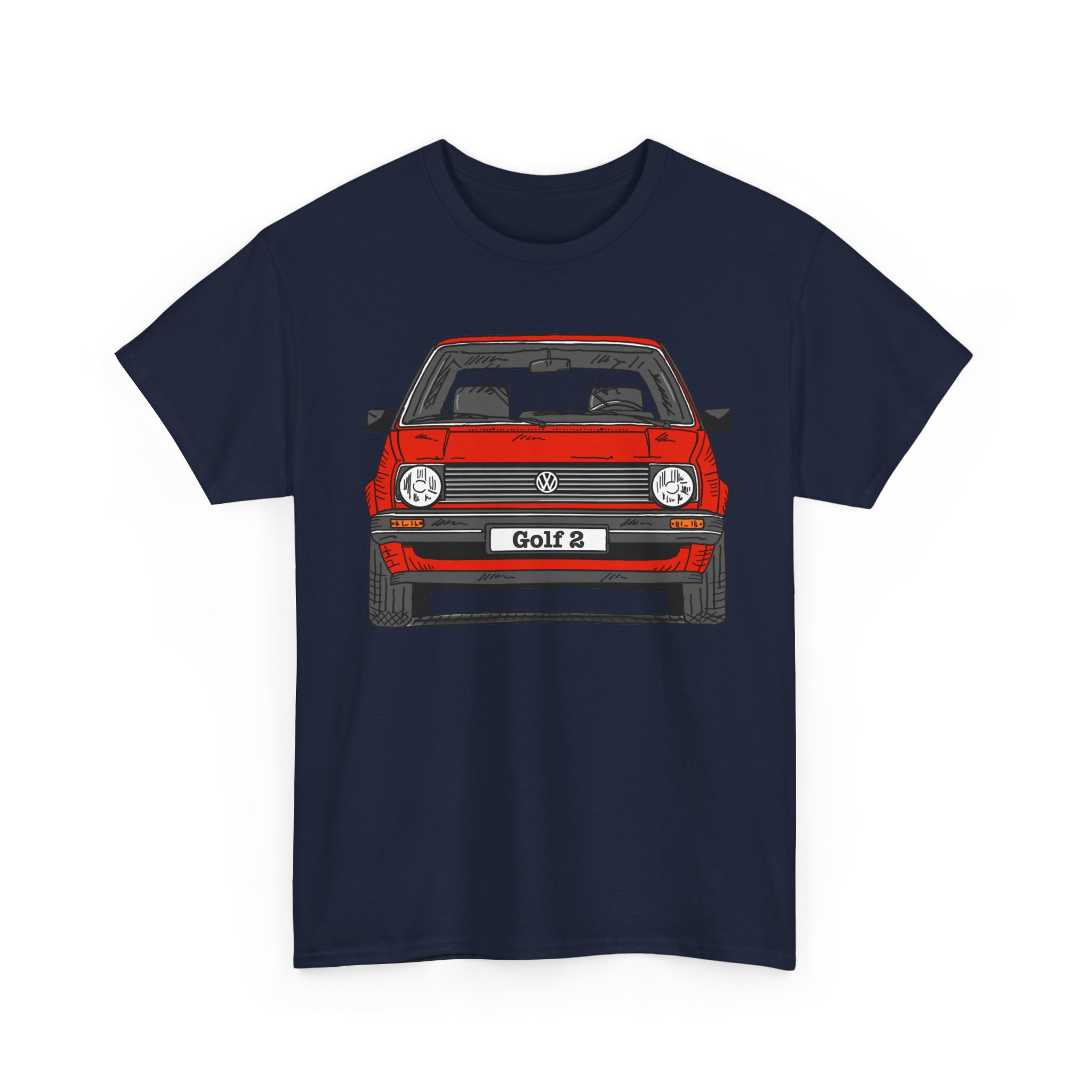 T-Shirt, Golf 2, Strichzeichnung, Rot, personalisierbar – Bild 10