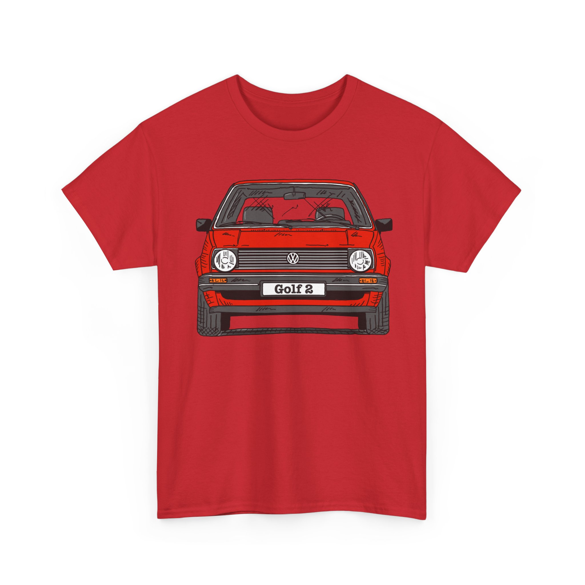 T-Shirt, Golf 2, Strichzeichnung, Rot, personalisierbar – Bild 12