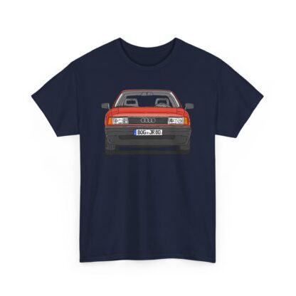 T-Shirt, Audi 80 B3, Strichzeichnung, Rot, BOG JR 80 – Bild 3