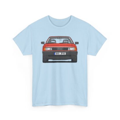 T-Shirt, Audi 80 B3, Strichzeichnung, Rot, BOG JR 80 – Bild 2