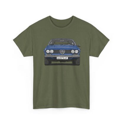 T-Shirt, Alfetta GT, Strichzeichnung, Blau, mit Kennzeichen personalisierbar – Bild 5