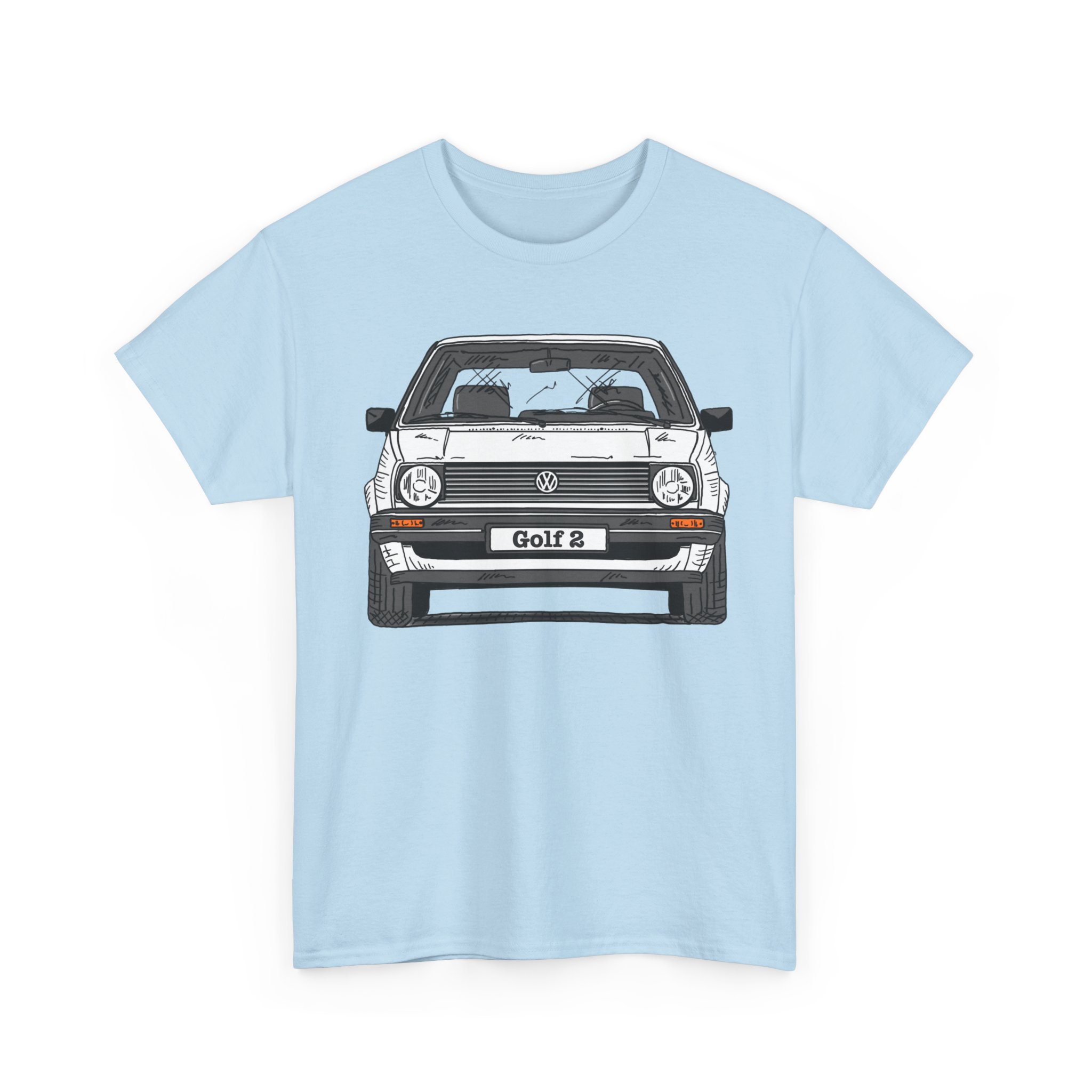 T-Shirt, Golf 2, Strichzeichnung, Weiß, personalisierbar – Bild 8