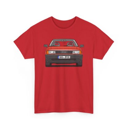 T-Shirt, Audi 80 B3, Strichzeichnung, Rot, BOG JR 80 – Bild 5