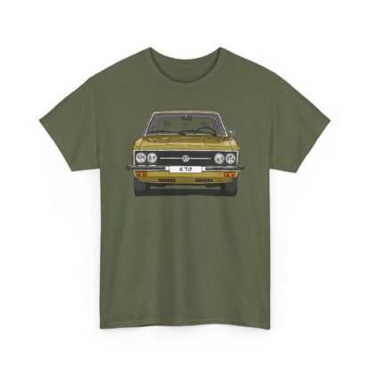 T-Shirt, VW K70, Strichzeichnung, Gold, personalisierbar mit Kennzeichen – Bild 5
