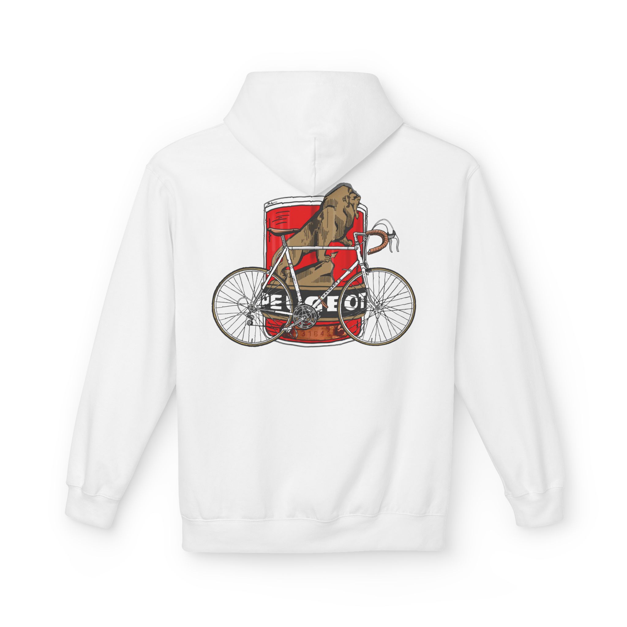 Hoodie, Peugeot PX 10, Strichzeichnung Logo, Weiß Rücken, mit Seriennummer personalisierbar – Bild 6