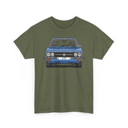 T-Shirt, VW K70, Strichzeichnung, Blau, personalisierbar mit Kennzeichen – Bild 5