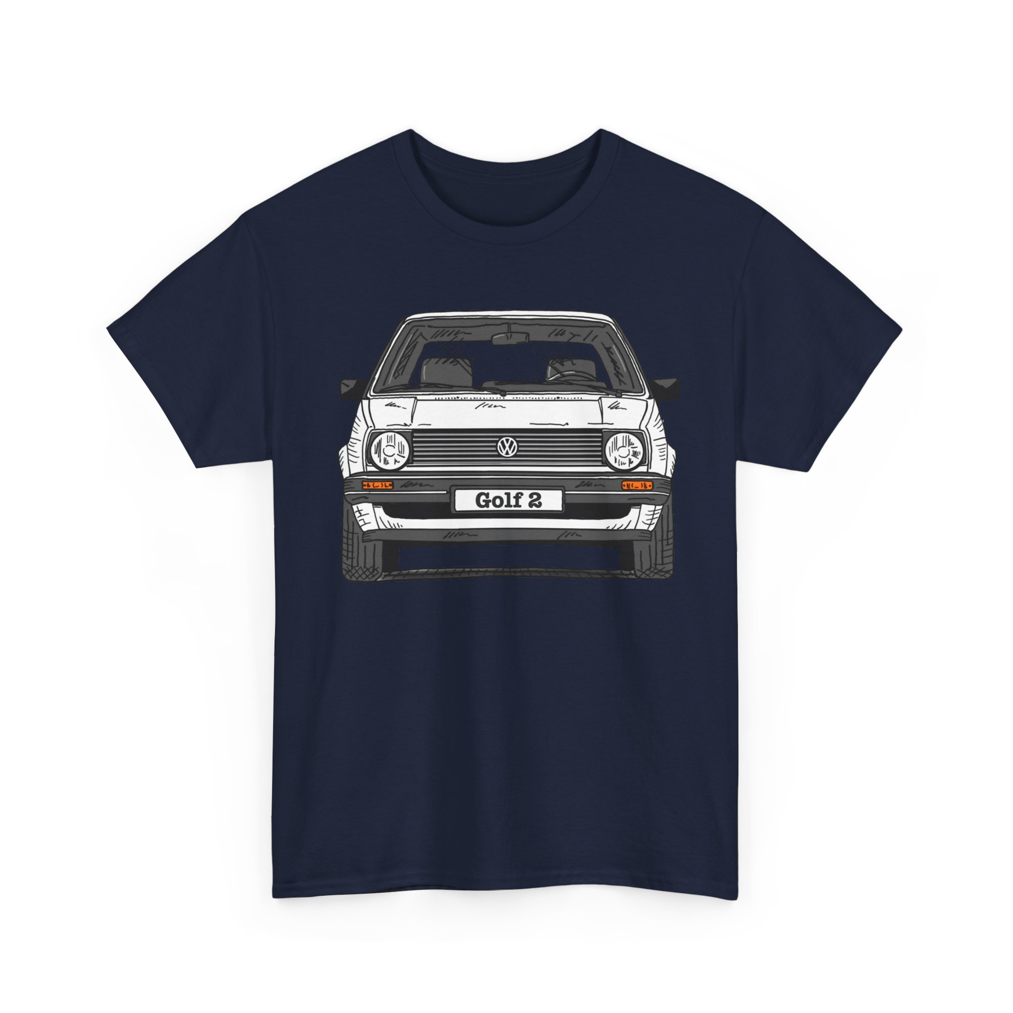 T-Shirt, Golf 2, Strichzeichnung, Weiß, personalisierbar – Bild 10