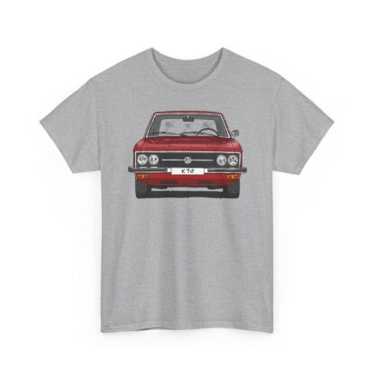 T-Shirt, VW K70, Strichzeichnung, Rot, personalisierbar mit Kennzeichen