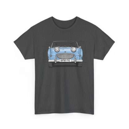 T-Shirt, Austin-Healey Sprite Mk1, Frogeye, Strichzeichnung, Hellblau, personalisierbar mit Kennzeichen – Bild 7