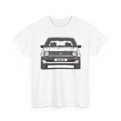 T-Shirt, Golf 2, Strichzeichnung, Weiß, personalisierbar – Bild 2