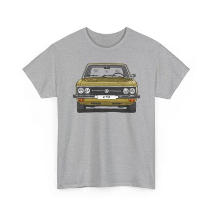 T-Shirt, VW K70, Strichzeichnung, Gold, personalisierbar mit Kennzeichen