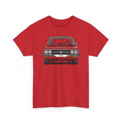 T-Shirt, VW K70, Strichzeichnung, Rot, personalisierbar mit Kennzeichen – Bild 11